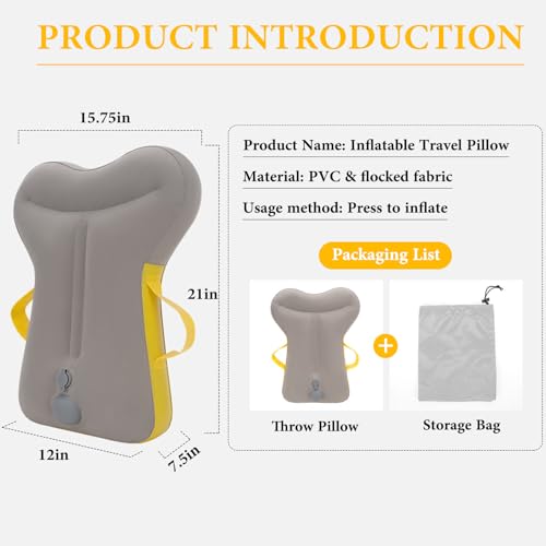 Almohada Inflable para Viaje con Soporte Ergonómico miniatura 4