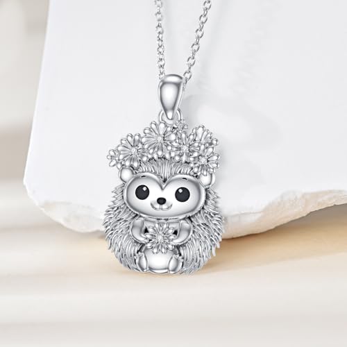 Diamond Hedgehog Necklace S925 Sterling Silver Cute Hedgehog Necklace for Women Gifts for Her2