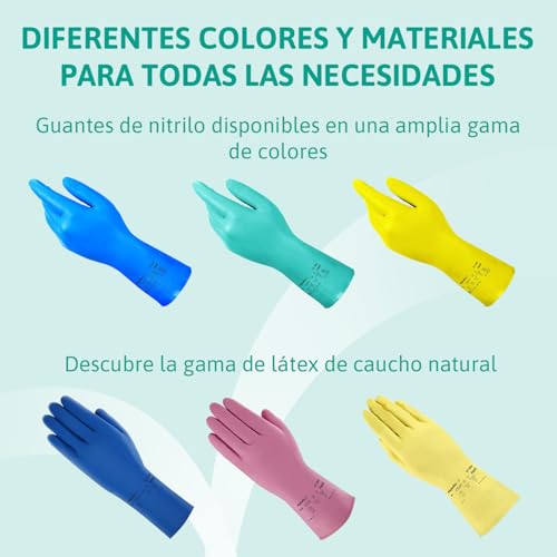 Ansell AlphaTec 37-310 Guantes de Nitrilo Reutilizables, Protección Química y Seguridad Alimentaria, Guantes de Trabajo Multiusos, Cocina y Limpieza del Hogar, Azul, Talla M (12 Pares) - imagen 7