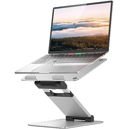 Nulaxy Support Ergonomique pour Ordinateur Portable Hauteur réglable de 5,3-35,1 cm, supporte jusqu'à 10 kg, Compatible avec MacBook, Tous Les Ordinateurs Portables et tablettes de 11 à 17, Argent