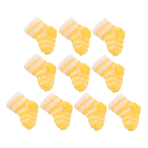 QUMIIRITY 10 Stück Teiliges Set Mini Strumpfsocken für Puppen Niedliche Gestrickte Winteraccessoires für Puppenhaus Dekoration und Kostüme für DIY Projekte und Miniaturen