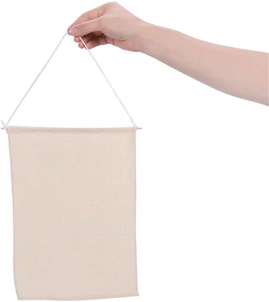 Fun Express Do It Yourself Natural Canvas Banners 12 Pc - VBS Vacation Bible School Supplies/Decor - Crafts for Kids and Fun Home Activities