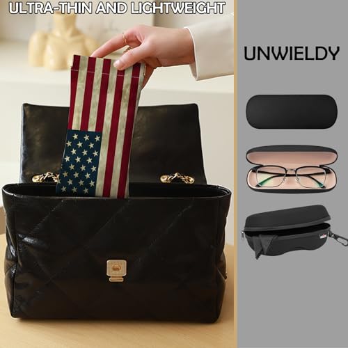 Image of 2 PCS Glasses Eyeglass Sunglasses Case Pouch Soft PU Leather Cute Aesthetic with Cleaning Cloth for Boys Men Man