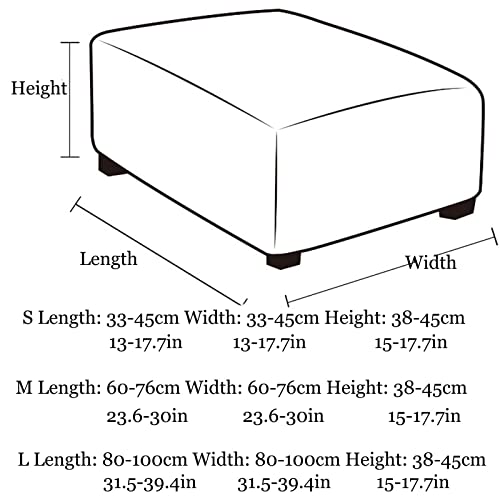 MULARE Ottoman Cover, Stretch Jacquard Footstool Slipcover Furniture Protector, with Elastic Footstool Slipcovers, Dustproof Removable Washable Footrest Pouffe Covers,Light Grey,M - Cosy Home Interiors MULARE Ottoman Cover, Stretch Jacquard Footstool Slipcover Furniture Protector, with Elastic Footstool Slipcovers, Dustproof Removable Washable Footrest Pouffe Covers,Light Grey,M - Image 3