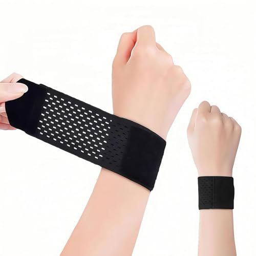 Aorsky 手首 サポーター 薄手 軽量 腱鞘の固定 3Dメッシュ 通気性 速乾 圧力調節 スポッツ全般 育児 家事 仕事 スマホ/パソコン操作 日常生活 男女兼用 左右兼用 フリーサイズ ブラック 2枚