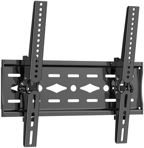 JXMTSPW TV Wall Bracket for Most 26-63" TVs, Ultra Slim Tilt TV Bracket with max VESA 400x400mm for Flat Curved TVs up to 50kg, 32 40 42 43 50 55 60 inch Sturdy Universal TV Mount