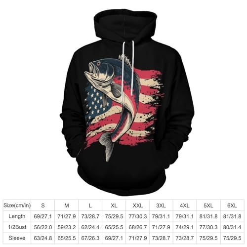 Pullover casual 3D print de haute précision et graphisme drapeau américain vintage