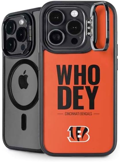Skinit Kickstand Phone Case Compatible with iPhone 15 Pro Max - Officially Licensed NFL Cincinnati Bengals Black & White Design