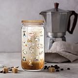 Funny Cat Glass Cups with Lids and Straws Gifts for Love Cats Women Girls, Cute Cool Cat Lover Gifts Decor Stuff Accessories, Cats Lovers Owners Christmas Gift for Daughter Sister Aunt Best Friends