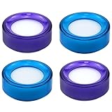Xhziy 2.75' L x 2.75' W x 1.06' T Finger Wet Sponge Plastic Round Sponge Cup fingertip Moistener Finger dampers Purple and Blue 2 Each -4pcs