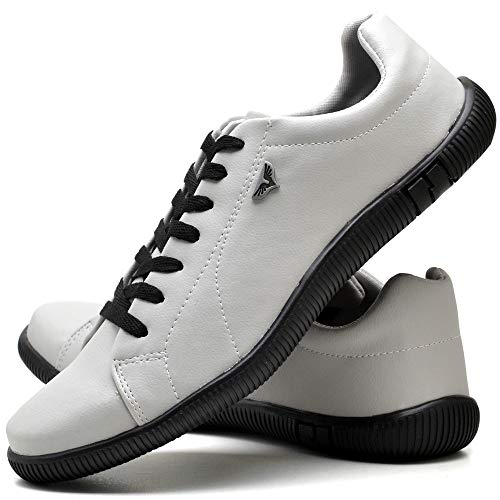 Kit Sapatênis Sapato Casual Com Relógio LED Masculino JUILLI 920DB Tamanho:37;cor:Branco;gênero:Masc