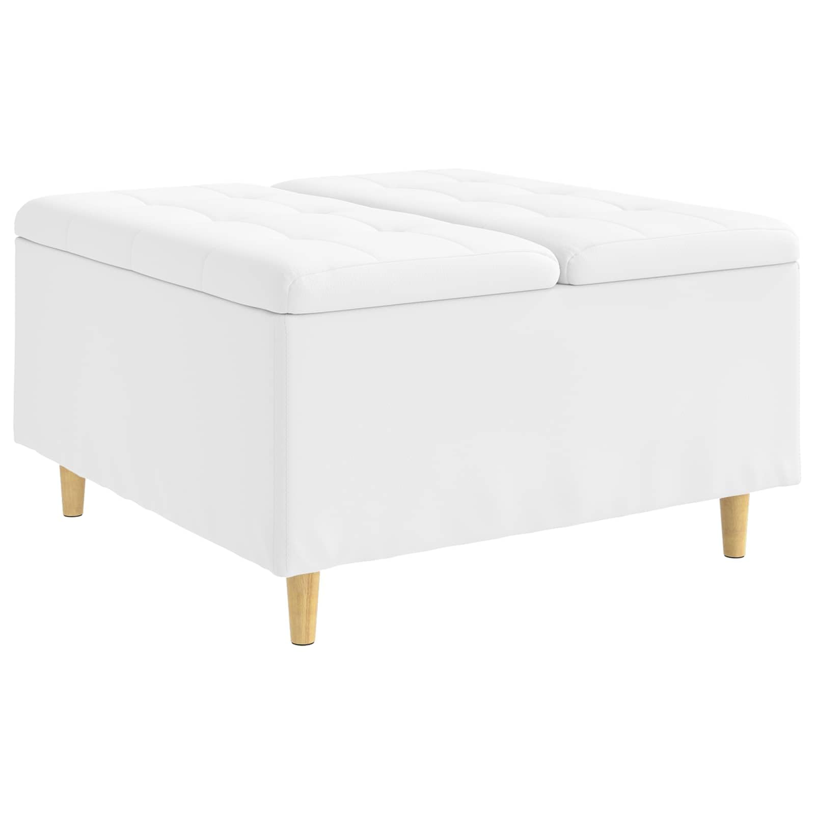 Tabouret de bar en cuir synthétique blanc rembourré de haute qualité 80 x 80 x 45 cm