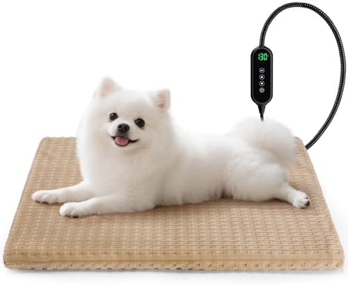 Heated Cat Bed, Waterproof Heated Cat Dog Bed with Adjustable Tem...