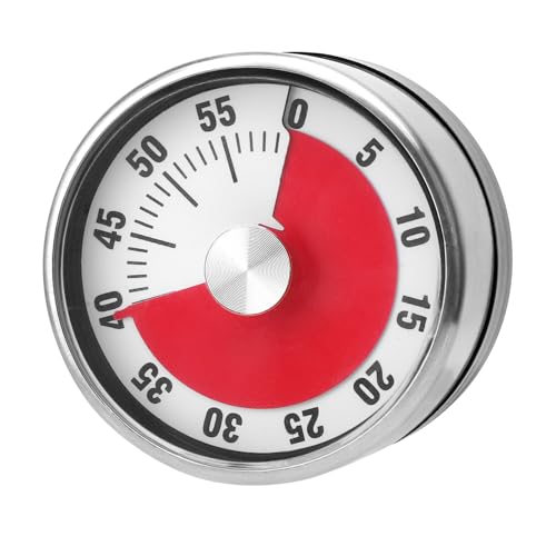 Magnetic Mechanical Kitchen Timer, 60-Minute Countdown Timer Visual Timer for Kids, Pomodoro Timer for Kids, Teachers and Adults, Egg Timers Tool Timers for Cooking Baking Steaming Barbecue