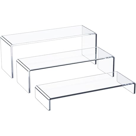 Winkine Acrylic Riser Display Shelf 4 Tier (3 Step 12" Large)