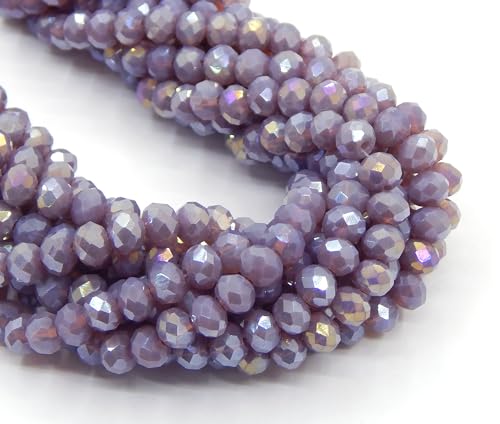 Perlin Pack of 160 Czech Bohemian Crystal Beads, 3 mm x 2 mm, Czech Beads, CZ Glass Faceted Rondelle Beads, Glass Beads - Image 4