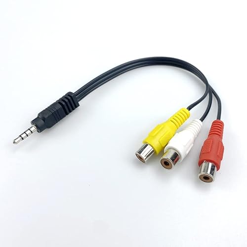 Ziyan P13 - Connettore jack da 3,5 mm a 3 RCA RCA RCA femmina AV cavo adattatore video audio per TV DVD