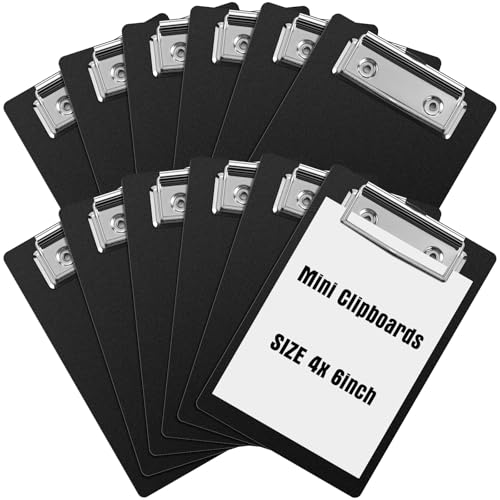 Mini porte-bloc de 10,2 x 15,2 cm plastique noir lot de 12 pour ticket et reçu