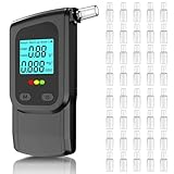 Alkoholtester Alkotester mit 2 Sensors, Promillemessgerät mit 40 Mundstücken...