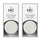 HIC Kitchen Pot Minder Boil Disc, Natural Stoneware, Boiling Pot Design (Pack of 2)