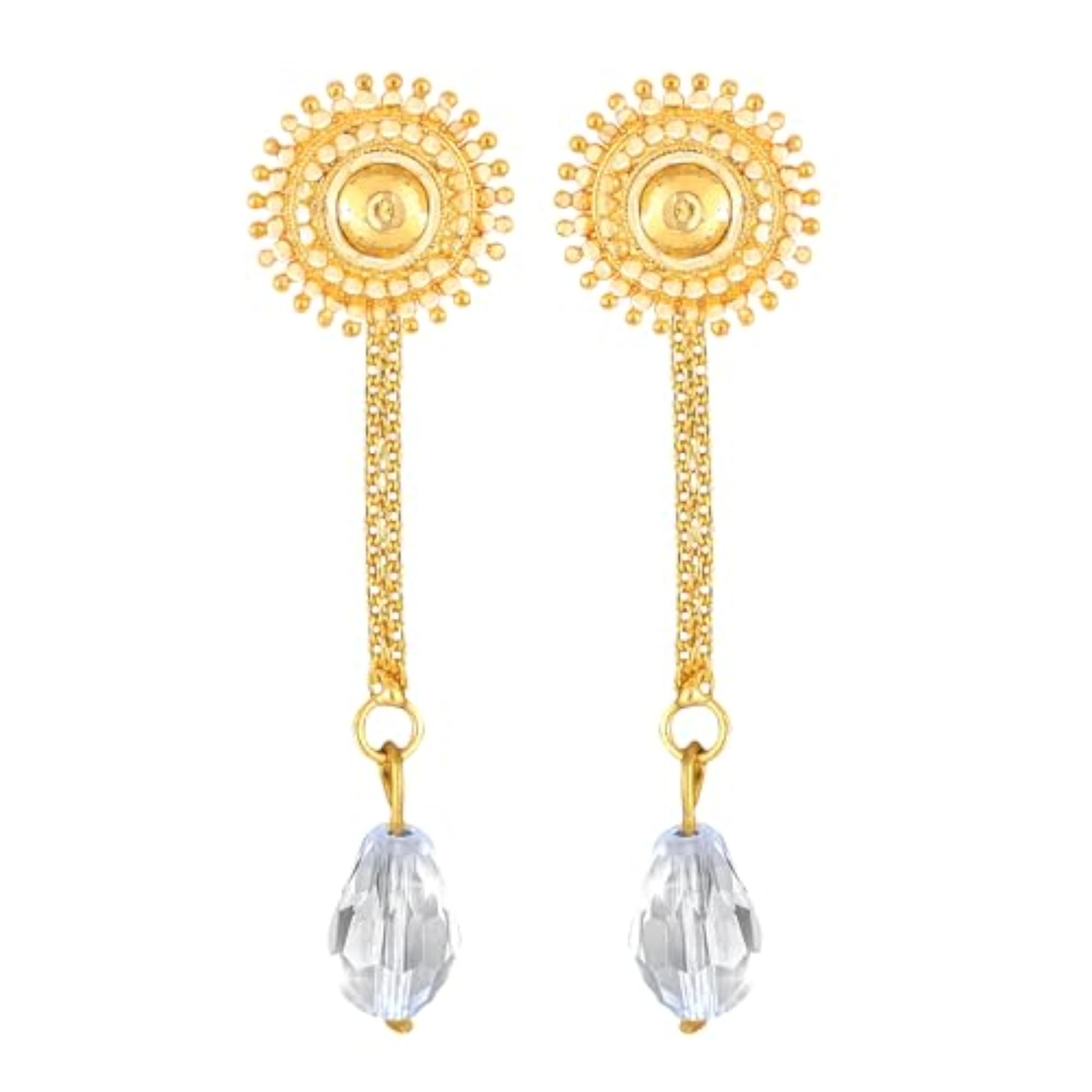 Women's CZ Stone Studded 2-in-1 Removable Stud & Drop Combo Earrings