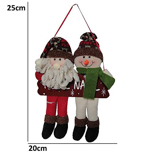 Papai Noel Boneco de Neve Pelúcia Luxo Placa Feliz Natal 25cm de Altura CBRN0463 cod 0084