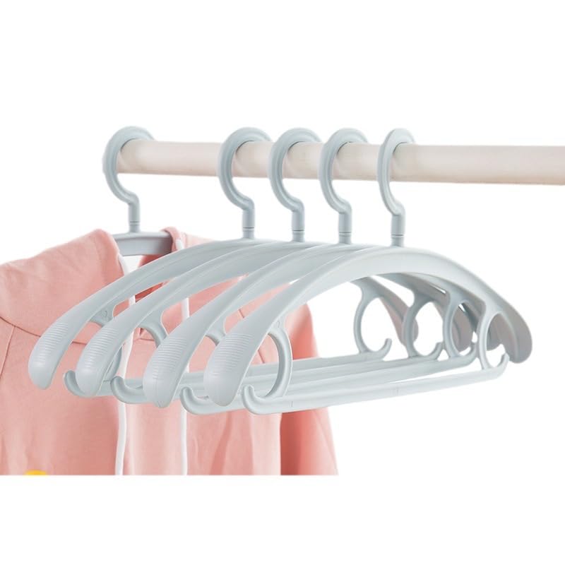 6-Pack Heavy Duty Plastic Extra-Wide Arm 15"-23" Suits Clothes Hangers Gray