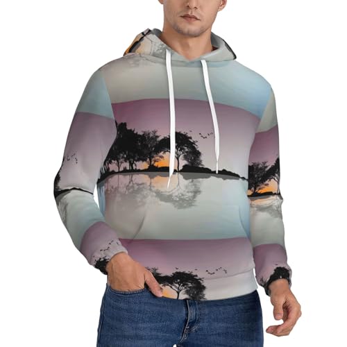Sweat à capuche en polaire homme imprimé guitare réfléchissante haute visibilité