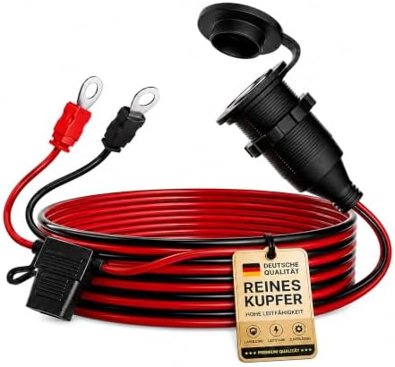 RGBer 12V Zigarettenanzünder Steckdose 2M / 4M / 6M | Reines Kupfer| mit verstärkter Verbindung für Kühlbox, Camping und Wohnmobile Autobatterie