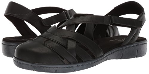 Easy Street Women's Garrett Flat Sandal, Black, 7 #TOP6