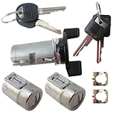 Ignition Key Switch Cylinder Set #701400#700843 Car Door Lock Cylinder Kit Fit for Chevrolet K1500 Cheyenne Extended Cab Pickup 2-Door 6.5L 395Cu. in. V8 Diesel OHV Turbocharged 1994, New Version