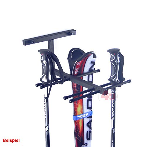 4U® Skihalter für 4 Paar Ski Skiträger Skistöcke Nordic Walking Stöcke Wandhalter Ski Gerätehalter