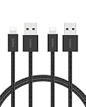Belkin 2-Pack Braided USB-A to Lightning Cable 5ft - Soft, Flexible Fast-Charging Cable, Lightning iPhone Charger Cord for iPhone 14 & Earlier Series, iPad 9th Gen, & AirPods - Black