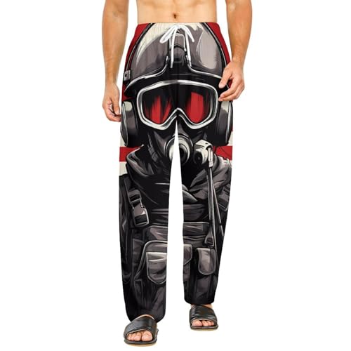 GQWJKSZ Ricorda tutti i militari schierati ROSSI stampati pantaloni del iama pantaloni morbidi da salotto iameria per uomini donne
