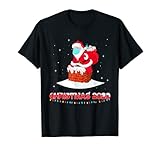 Weihnachtsmann mit Mundschutz und Toilettenpapier Witzig Weihnachten 2020 T-Shirt