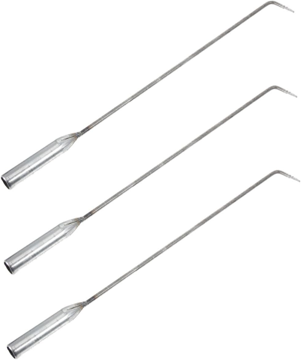 Healifty 3pcs Iron Fire Pit Poker Set, Multi-Function Fireplace Poker Tool with Fire Pit Tongs, Suitable for Indoor and Outdoor Camping and Fireplace Use