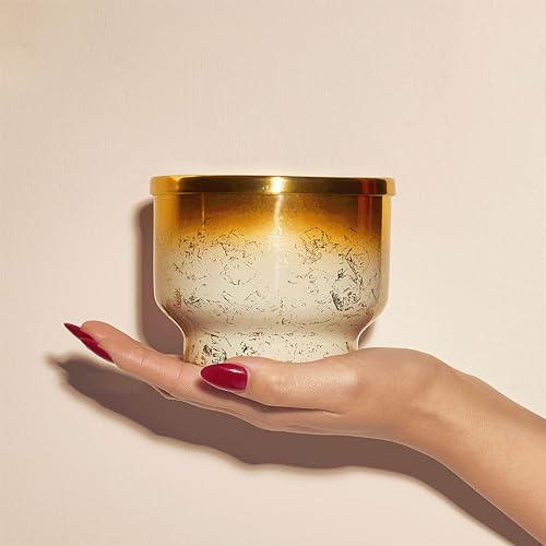 Capri Blue Volcano Scented Candle for Home - Glimmer Inverted Jar Candles - Soy Candles - Holiday Candles with White & Gold Ombre Glass Candle Holder (10 oz) - Image 3