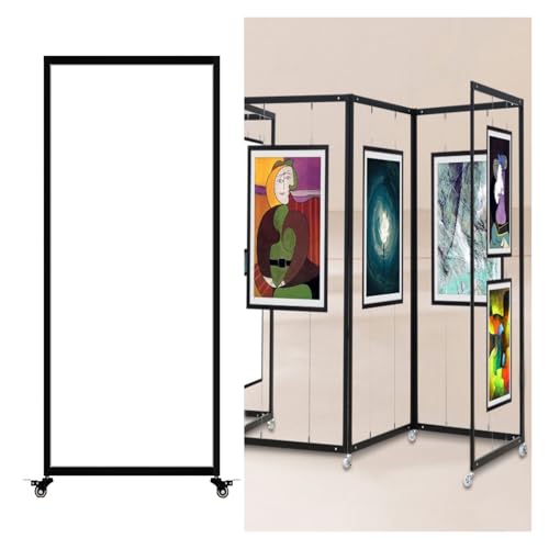 Kit Plegable Y Móvil Para Colgar Fotos De Exposición, Expositores De Pie Con Ruedas, Colgador Expositor Plegable Para Pintura, Soporte For Carteles(Black-1pc,120x250(47x98in))