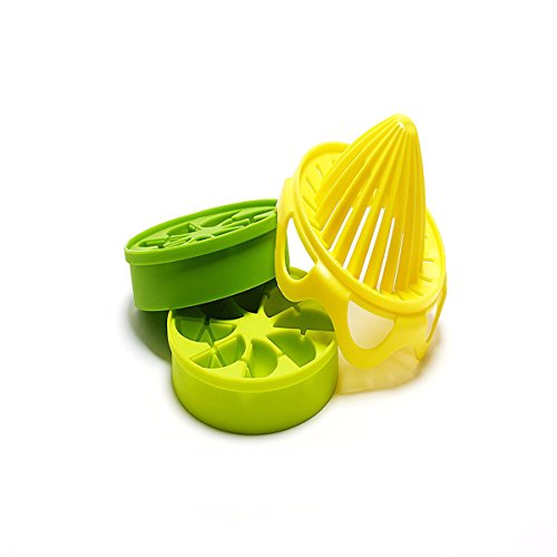 FATO. Manueller Entsafter 5-teilig 1 Set mit Eis-Behälter-Messbechern Lemon Squeezer orange Silikon-Eis-Gitter