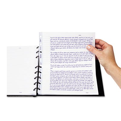 MiracleBind Notebook, College/Margin, 11 x 9 1/16, White, Black Cover, 75 Sheets      Office Product