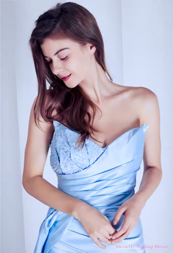 Beaded Prom Dresses 2025 Strapless Mermaid Sequin Long Satin Formal Dresses Evening Gowns Bridesmaid Dresses with Slit - Image 6