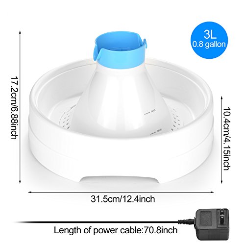 Ownpets Pet Water Fountain,Large 3L/102oz Automatic Dog Water Fountain Super Quiet Water Dispenser for Cats and Dogs… - Image 3
