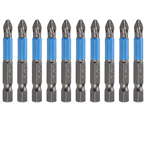 Bestgle Juego de puntas antideslizantes Puntas de destornillador magnético destornillador de estrella de 1/4 pulgadas, acero S2 longitud de 50 mm