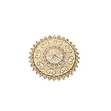 Dtja Yellow CZ Round Statement Ring for Women Girls Boho Expandable Adjustable Open Wrap Finger Rings Comfort Fit Exaggerated Bollywood Style Jewelry Gold Tone