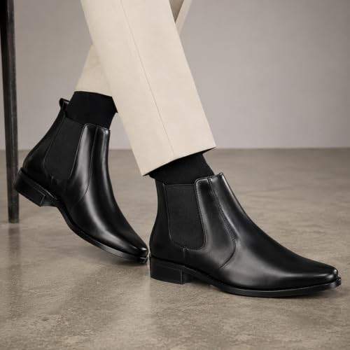 Buy layasa Men Black Chelsea Boots at Amazon.in - Image 3
