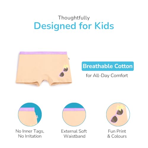 Image of YouGotPlanB Cotton Boxers for Girls | Ages 8-16 Years | Relaxed Fit | Gentle Elastic Waistbands | Breathable & Tagless