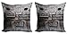ABAKUHAUS Industriel Lot de Housses de Coussin en 2 pièces, Rusty Grunge Retro, Impression Numérique Recto-Verso Zippée, 40 cm x 40 cm, Sombre Taupe