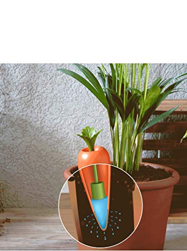 Peleg Design Care-It Plant Watering Device, Terracotta Vacation Plant Waterer Slow Release for Indoor and Outdoor Plants, Self Irrigation Watering System, Carrot Design