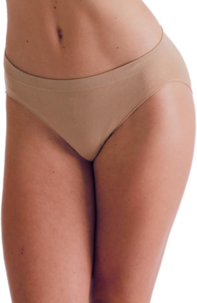 Silky Womans Dance Seamless High Cut Brief - Nude Large