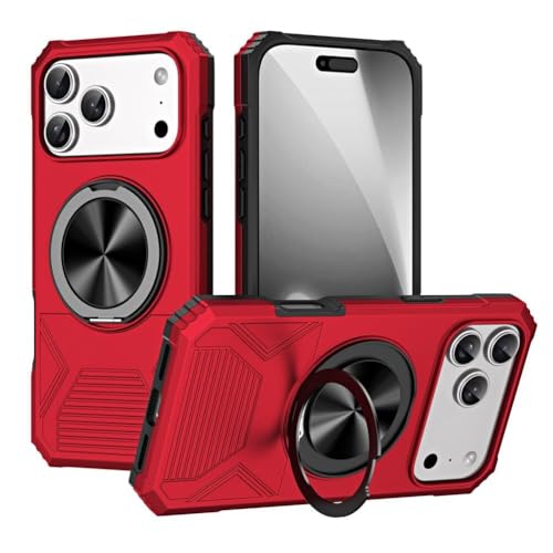 Coque iPhone 17 Air antichoc rouge mat anneau compatible MagSafe